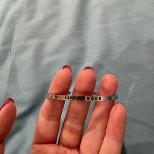 MantraBand Silver 'Life is Good' Bracelet